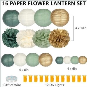 Elegant Gold and Green Lantern Decoration Collection